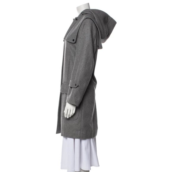 A.L.C. / HOODED WOOL-BLEND COAT / Grey / Small - Picture 5 of 16